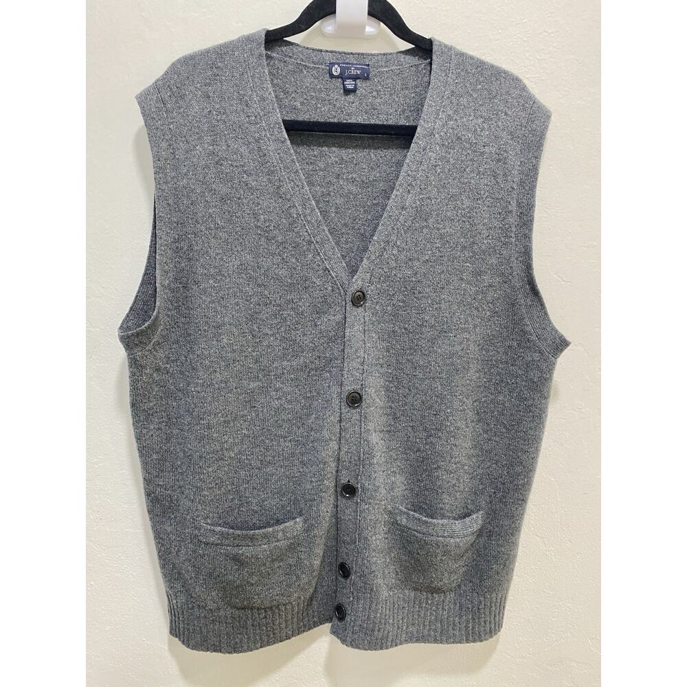 J.Crew Lambswool Sweater Vest Mens Large Old Money Dark Academia Quiet Luxury